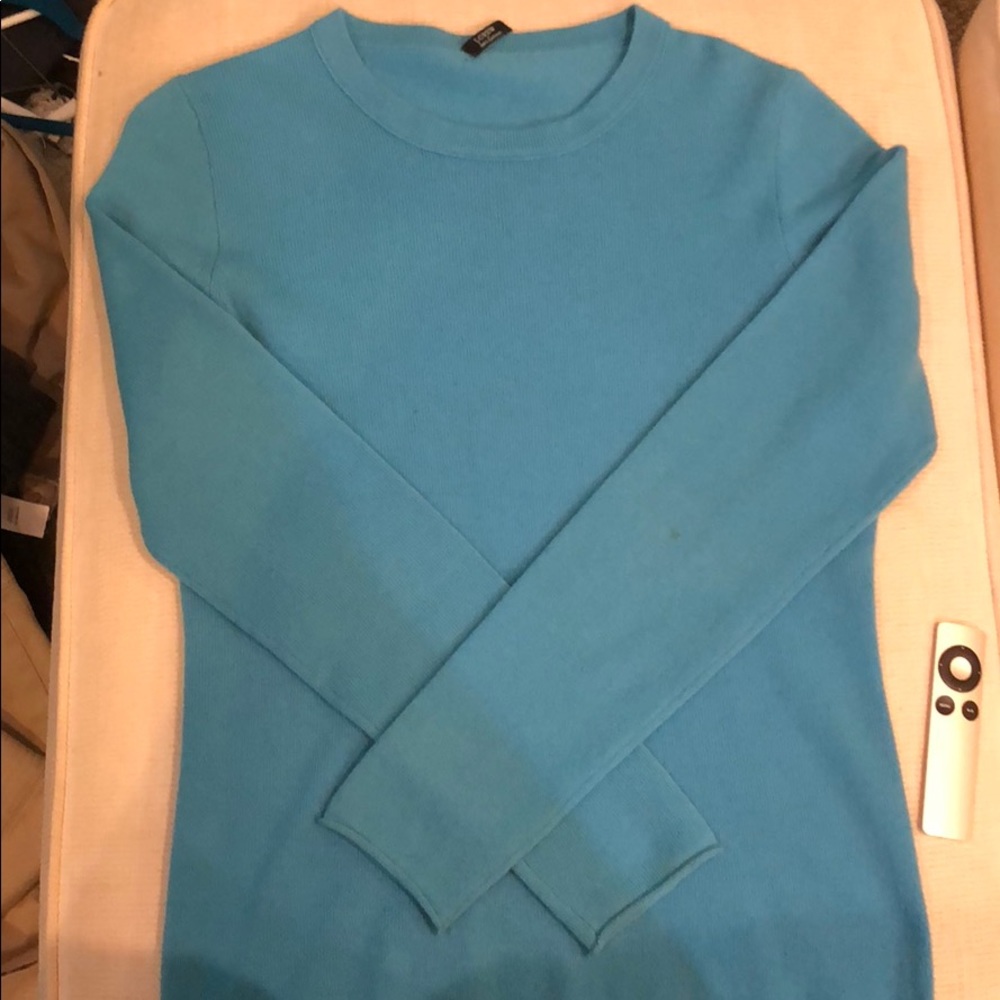turquoise cashmere j crew sweater
